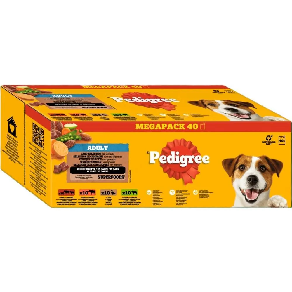 Pedigree Adult Country Selection in Gravy Megapack 40x100g