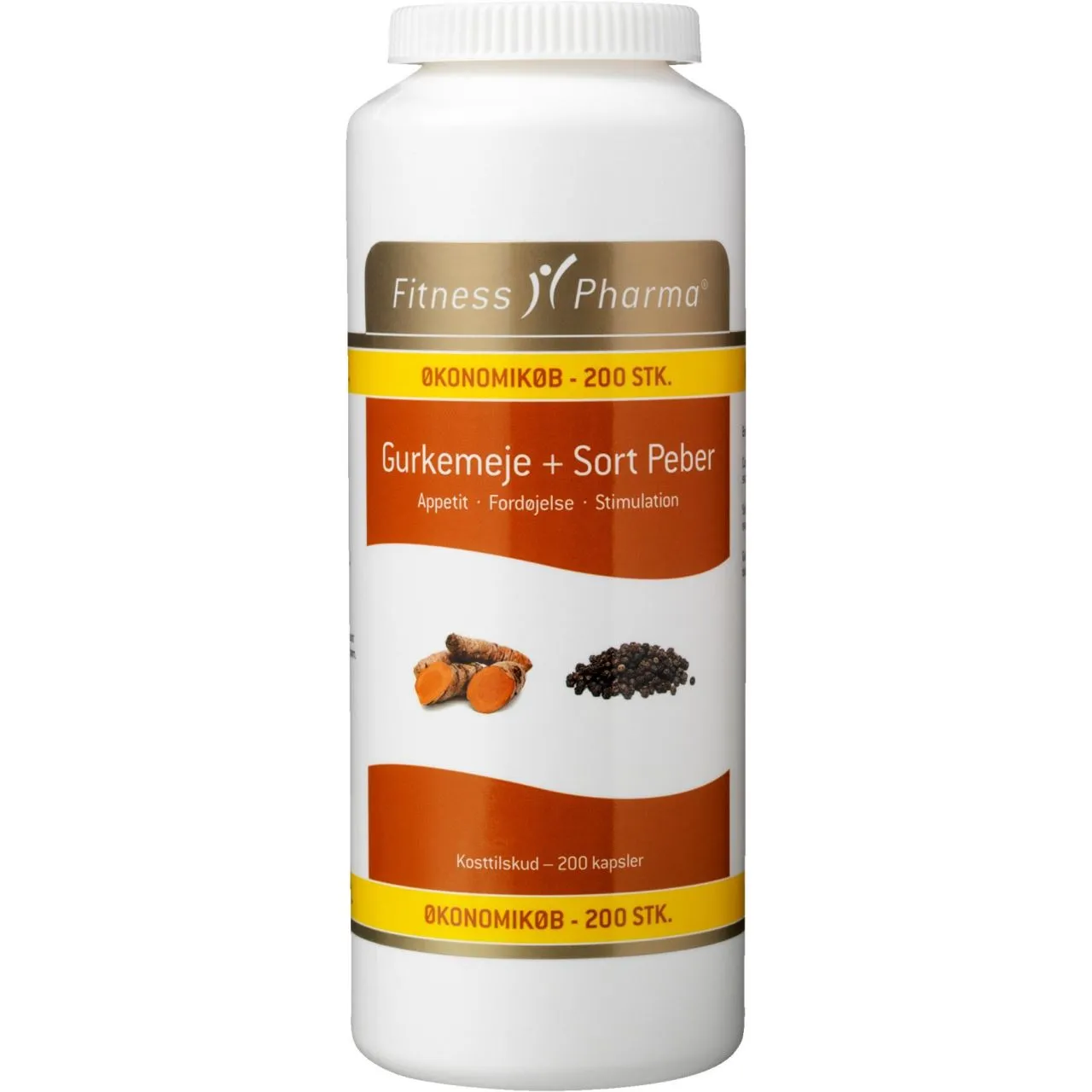 Fitness Pharma Gurkemeje & Sort Peber / Turmeric & Black Pepper 200 pcs.