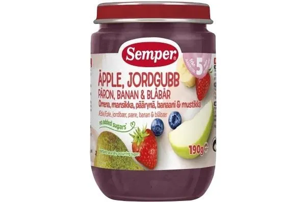Semper Apple, Strawberry, Pear, Banana & Blueberry 5M 190g