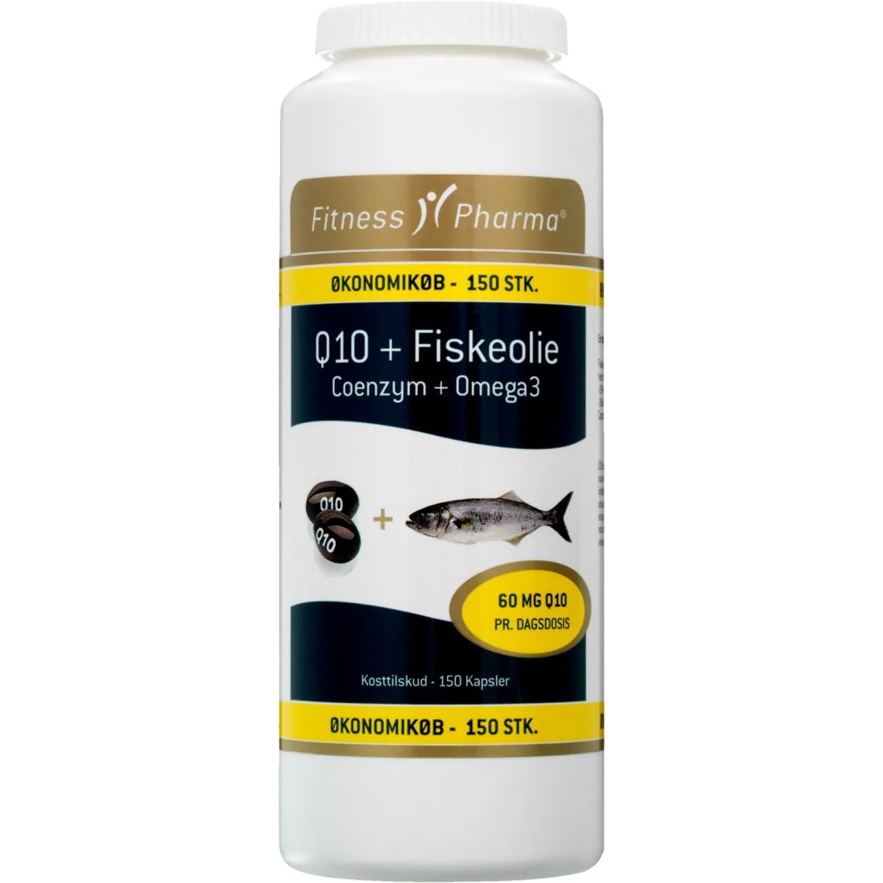 Fitness Pharma Q10 & fiskeolie / CoQ10 & Omega-3 acids 150 pcs.