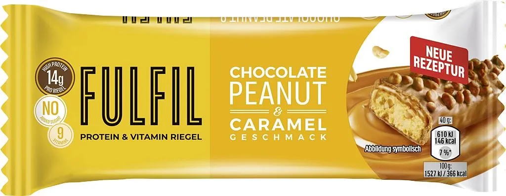 FULFIL Protein & Vitamin Bar Chocolate Peanut & Caramel Flavour 40g