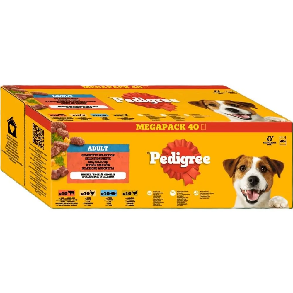 Pedigree Adult Mixed Variety in Jelly Megapack 40x100g